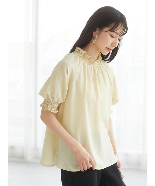 Sugar spoon（シュガースプーン）の「・SUGAR SPOON レースギャザーブラウス（シャツ/ブラウス・レディース・グレイッシュベージュ/オフホワイト/ブラック/イエロー・FREE）」の12枚目の写真