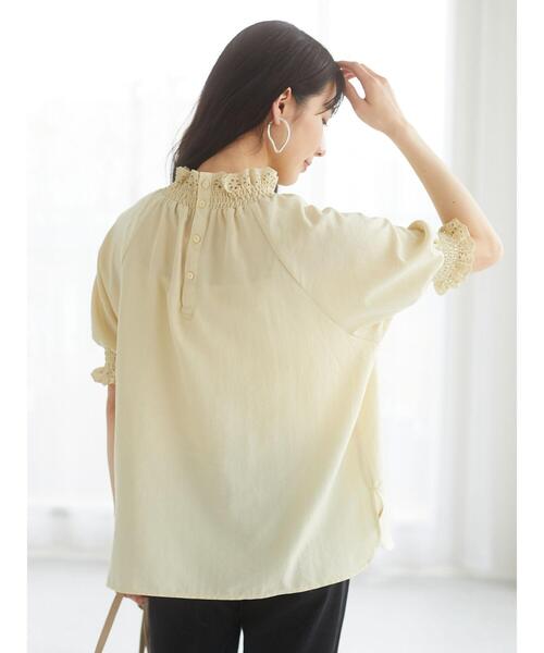 Sugar spoon（シュガースプーン）の「・SUGAR SPOON レースギャザーブラウス（シャツ/ブラウス・レディース・グレイッシュベージュ/オフホワイト/ブラック/イエロー・FREE）」の13枚目の写真