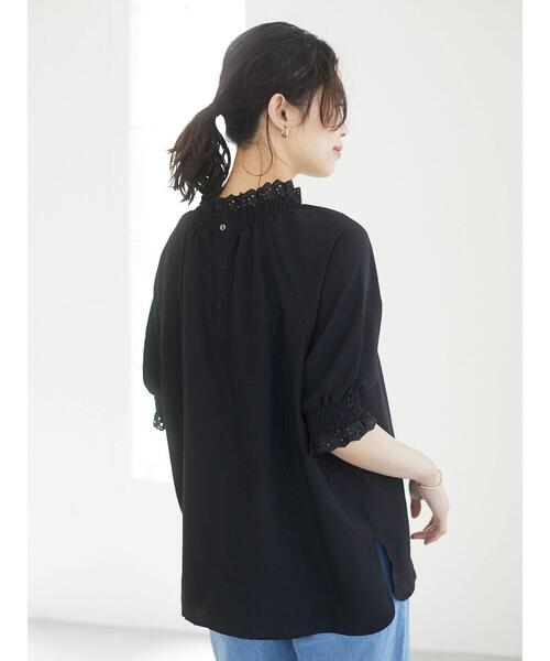 Sugar spoon（シュガースプーン）の「・SUGAR SPOON レースギャザーブラウス（シャツ/ブラウス・レディース・グレイッシュベージュ/オフホワイト/ブラック/イエロー・FREE）」の15枚目の写真
