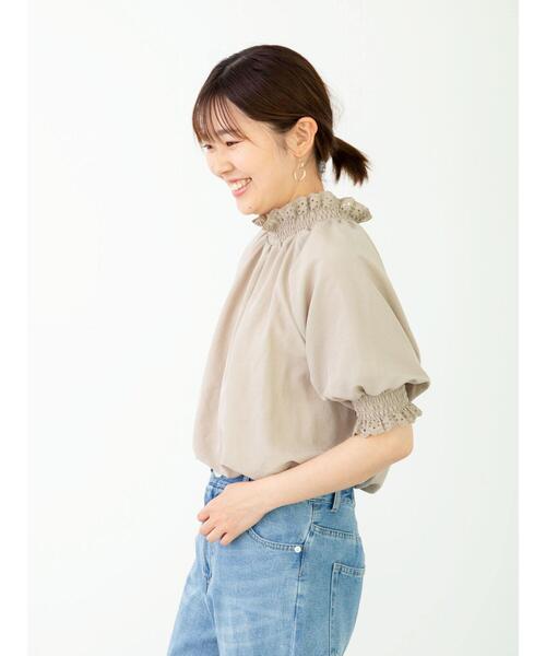 Sugar spoon（シュガースプーン）の「・SUGAR SPOON レースギャザーブラウス（シャツ/ブラウス・レディース・グレイッシュベージュ/オフホワイト/ブラック/イエロー・FREE）」の21枚目の写真