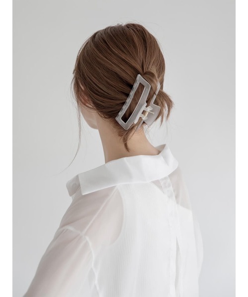 amel（エイメル）の「クリアクリップ（バレッタ/ヘアクリップ・レディース・ホワイト/ベージュ・FREE）」の5枚目の写真