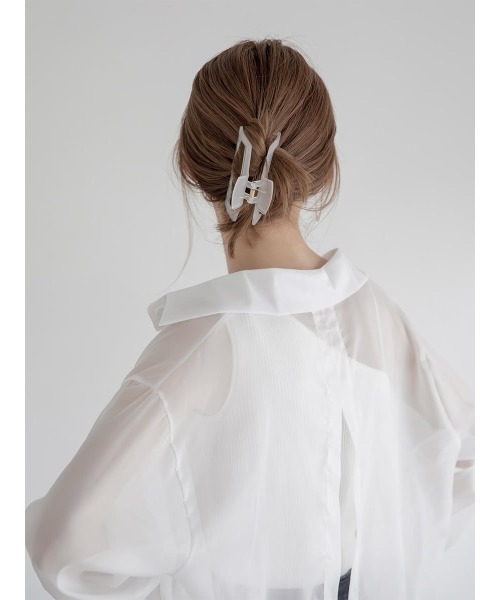 amel（エイメル）の「クリアクリップ（バレッタ/ヘアクリップ・レディース・ホワイト/ベージュ・FREE）」の6枚目の写真