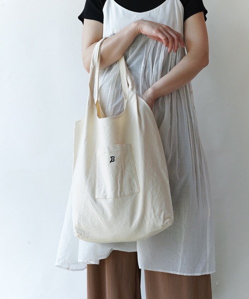Loco Ocean（ロコオーシャン）の「刺繍ロゴ キャンバス トートバッグ（トートバッグ・レディース・ブラック/アイボリー・ONE SIZE）」の3枚目の写真