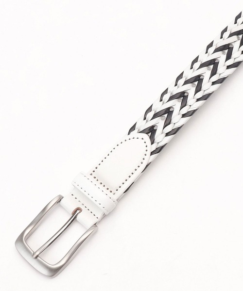 NICOLE CLUB FOR MEN（ニコルクラブフォーメン）の「メッシュベルト（ベルト・メンズ・ホワイト×ネイビー/ブラック×ホワイト/ブラック×グレー/ダークブラウン・FREE）」の2枚目の写真