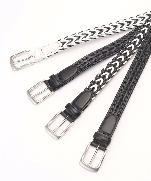 NICOLE CLUB FOR MEN（ニコルクラブフォーメン）の「メッシュベルト（ベルト・メンズ・ホワイト×ネイビー/ブラック×ホワイト/ブラック×グレー/ダークブラウン・FREE）」の9枚目の写真