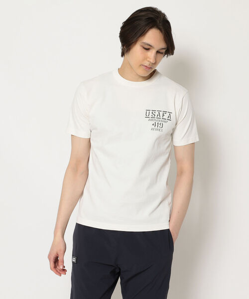AVIREX（アヴィレックス）の「フェイドウォッシュ Tシャツ エアマンシップ/SS FADE WASH T-SHIRT AIRMANSHIP/アヴィレックス/AVIREX（Tシャツ/カットソー・メンズ・オフホワイト/ブラック/ピンク/サックスブルー・XX-LARGE/MEDIUM/X-LARGE/LARGE）」の2枚目の写真
