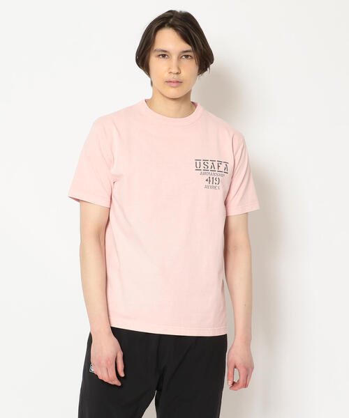 AVIREX（アヴィレックス）の「フェイドウォッシュ Tシャツ エアマンシップ/SS FADE WASH T-SHIRT AIRMANSHIP/アヴィレックス/AVIREX（Tシャツ/カットソー・メンズ・オフホワイト/ブラック/ピンク/サックスブルー・XX-LARGE/MEDIUM/X-LARGE/LARGE）」の7枚目の写真