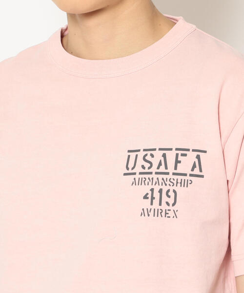 AVIREX（アヴィレックス）の「フェイドウォッシュ Tシャツ エアマンシップ/SS FADE WASH T-SHIRT AIRMANSHIP/アヴィレックス/AVIREX（Tシャツ/カットソー・メンズ・オフホワイト/ブラック/ピンク/サックスブルー・XX-LARGE/MEDIUM/X-LARGE/LARGE）」の9枚目の写真