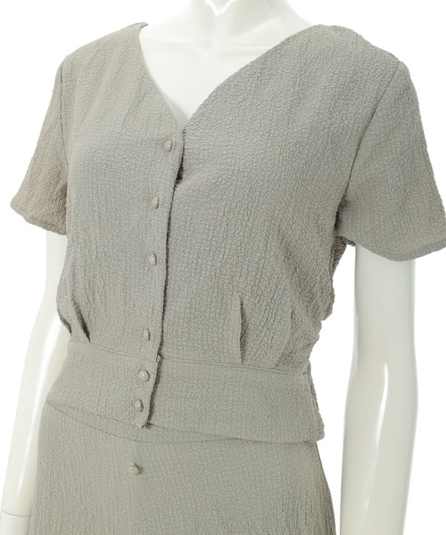 fifth（フィフス）の「シワ加工フロントボタンスカートセットアップ（セットアップ・レディース・ブラック/ベージュ/ライトカーキ・SMALL/MEDIUM）」の9枚目の写真