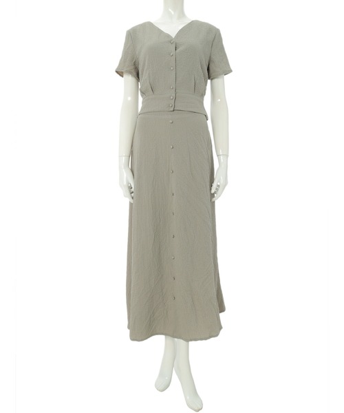 fifth（フィフス）の「シワ加工フロントボタンスカートセットアップ（セットアップ・レディース・ブラック/ベージュ/ライトカーキ・SMALL/MEDIUM）」の8枚目の写真