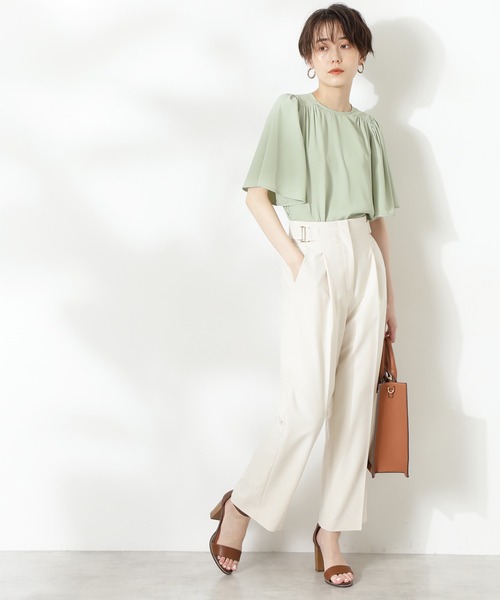 N.(N. Natural Beauty Basic)(エヌエヌナチュラルビューティーベーシック)の「◆サイドバックルストレートパンツ(その他パンツ・レディース・オフホワイト/カーキ/ブルー・MEDIUM)」の7枚目の写真