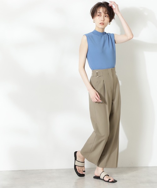 N.(N. Natural Beauty Basic)(エヌエヌナチュラルビューティーベーシック)の「◆サイドバックルストレートパンツ(その他パンツ・レディース・オフホワイト/カーキ/ブルー・MEDIUM)」の9枚目の写真