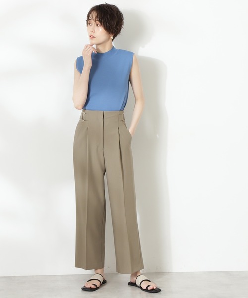 N.(N. Natural Beauty Basic)(エヌエヌナチュラルビューティーベーシック)の「◆サイドバックルストレートパンツ(その他パンツ・レディース・オフホワイト/カーキ/ブルー・MEDIUM)」の12枚目の写真
