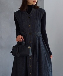 TRIANGLE PALETTE | ウエストリボンデニムワンピース(ワンピース)
