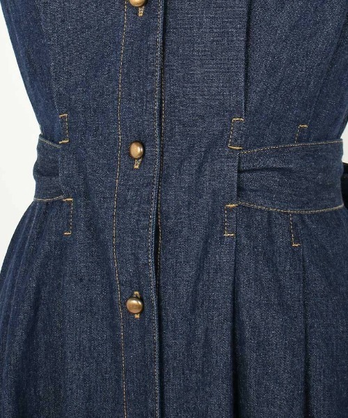 セール】ウエストリボンデニムワンピース（ワンピース
