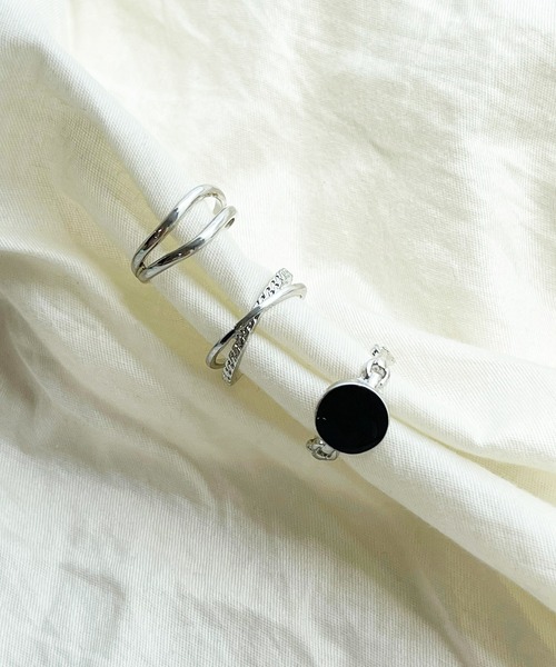 kutir(クティール)の「3セットモチーフフリーサイズリング(リング・レディース・シルバー/ゴールド・FREE)」の5枚目の写真