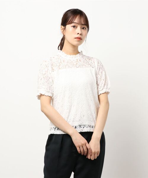 ehka sopo（エヘカソポ）の「総レースプルオーバー（Tシャツ/カットソー・レディース・ベージュ/グレー/キナリ・ﾌﾘ-）」の6枚目の写真