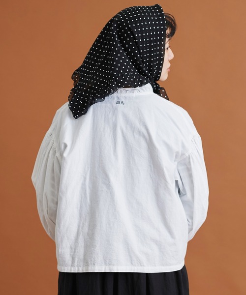 Malle（マル）の「malle オックスフォード　カットワーク　フリルブラウス（シャツ/ブラウス・レディース・ホワイト/オフホワイト/グレー・FREE）」の9枚目の写真