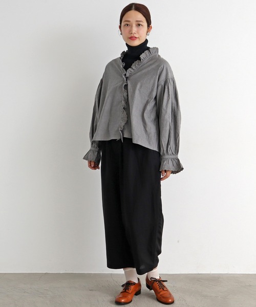 Malle（マル）の「malle オックスフォード　カットワーク　フリルブラウス（シャツ/ブラウス・レディース・ホワイト/オフホワイト/グレー・FREE）」の20枚目の写真