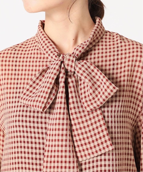 SLOBE IENA（スローブイエナ）の「ボウタイブラウス【手洗い可能】◆（シャツ/ブラウス・レディース・ナチュラル/ネイビー/レッド・FREE）」の10枚目の写真