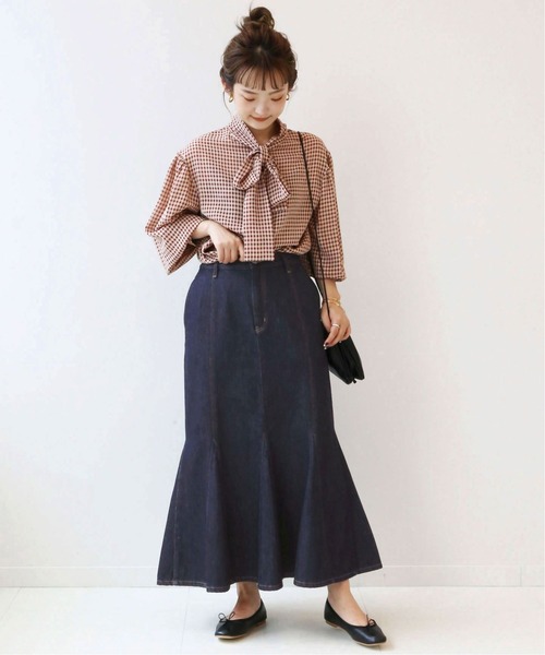 SLOBE IENA（スローブイエナ）の「ボウタイブラウス【手洗い可能】◆（シャツ/ブラウス・レディース・ナチュラル/ネイビー/レッド・FREE）」の15枚目の写真