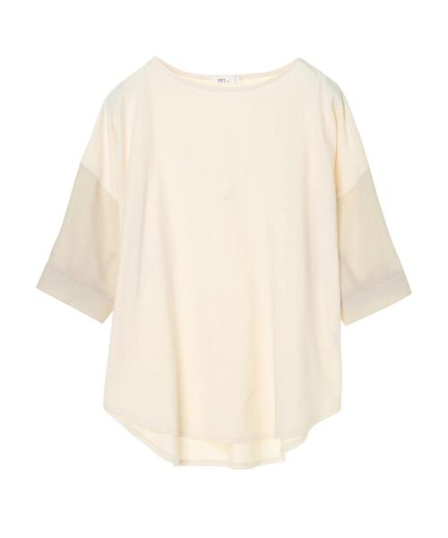 CRAFT STANDARD BOUTIQUE（クラフトスタンダードブティック）の「異素材ドッキングプルオーバー　＊（Tシャツ/カットソー・レディース・ブラック/ベージュ/サックスブルー/アイボリー/キャメル/グレー系その他5・M/L）」の7枚目の写真