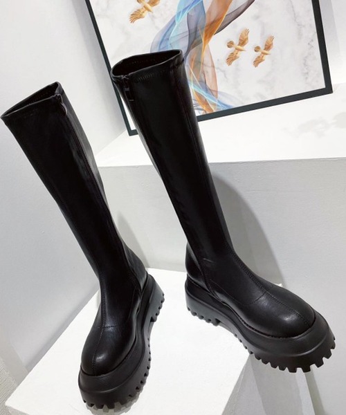 AMOUR BOX(アムールボックス)の「プラットフォームロングブーツ(ブーツ・レディース・ブラック・38/39/36/37/40)」の5枚目の写真