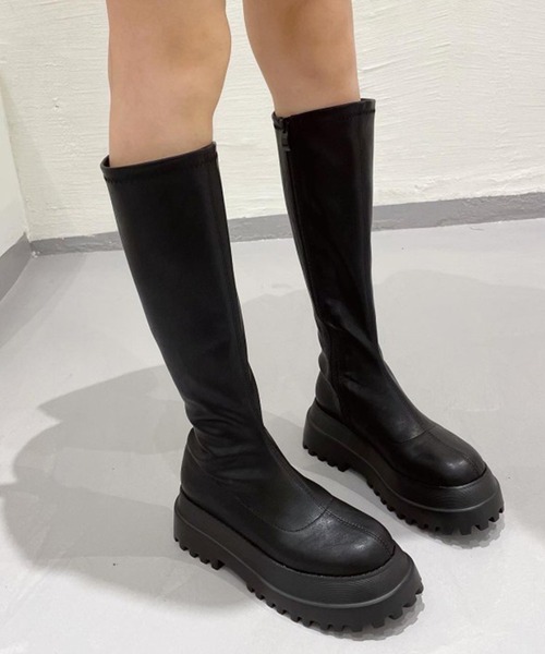 AMOUR BOX(アムールボックス)の「プラットフォームロングブーツ(ブーツ・レディース・ブラック・38/39/36/37/40)」の4枚目の写真