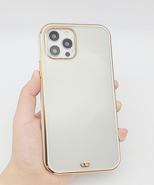 Lace Ladies(レースレディース)の「ゴールドフレーム クリア スマホケース(スマホケース/カバー・レディース・ラベンダー/グリーン/ブラック/ピンク/ホワイト・B/F/J/A/H/I/K/E/C/D/G/Q/P/O/R/X/U/V/W)」の1枚目の写真