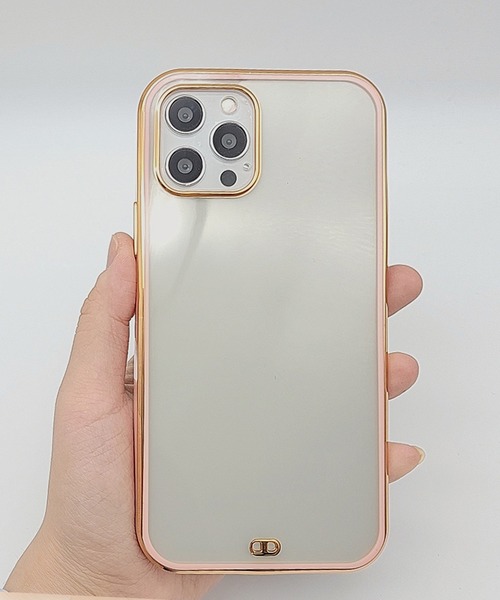 Lace Ladies(レースレディース)の「ゴールドフレーム クリア スマホケース(スマホケース/カバー・レディース・ラベンダー/グリーン/ブラック/ピンク/ホワイト・B/F/J/A/H/I/K/E/C/D/G/Q/P/O/R/X/U/V/W)」の2枚目の写真