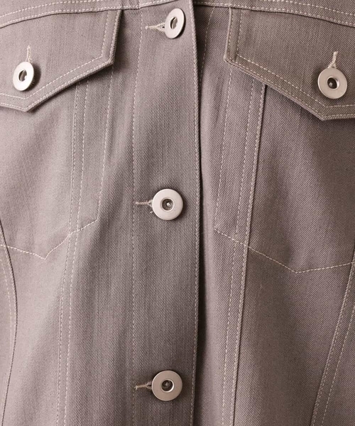 MK MICHEL KLEIN（エムケーミッシェルクラン）の「ビッグシルエット デニムライクジャケット/洗える（デニムジャケット・レディース・ネイビー/グレー・38）」の12枚目の写真