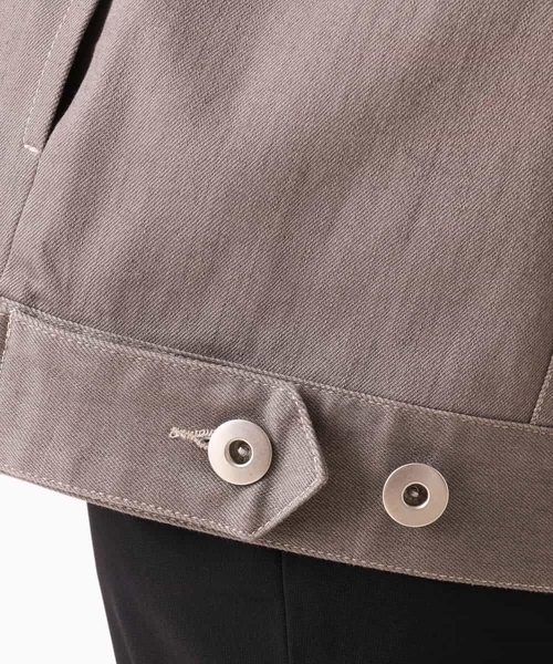 MK MICHEL KLEIN（エムケーミッシェルクラン）の「ビッグシルエット デニムライクジャケット/洗える（デニムジャケット・レディース・ネイビー/グレー・38）」の13枚目の写真