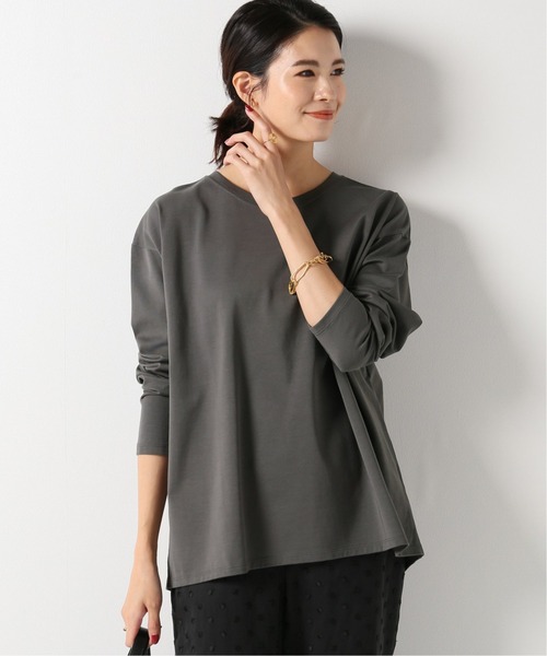 IENA(イエナ)の「ラウンドテール ロングプルオーバー◆(Tシャツ/カットソー・レディース・ネイビー/ホワイト系その他/ブルー系その他/ホワイト/チャコールグレー・FREE)」の3枚目の写真