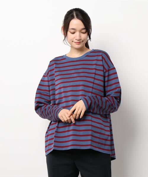 IENA(イエナ)の「ラウンドテール ロングプルオーバー◆(Tシャツ/カットソー・レディース・ネイビー/ホワイト系その他/ブルー系その他/ホワイト/チャコールグレー・FREE)」の10枚目の写真