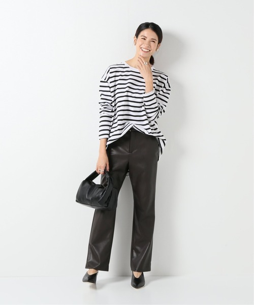 IENA(イエナ)の「ラウンドテール ロングプルオーバー◆(Tシャツ/カットソー・レディース・ネイビー/ホワイト系その他/ブルー系その他/ホワイト/チャコールグレー・FREE)」の13枚目の写真