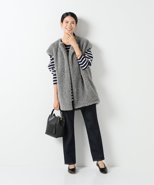 IENA(イエナ)の「ラウンドテール ロングプルオーバー◆(Tシャツ/カットソー・レディース・ネイビー/ホワイト系その他/ブルー系その他/ホワイト/チャコールグレー・FREE)」の15枚目の写真