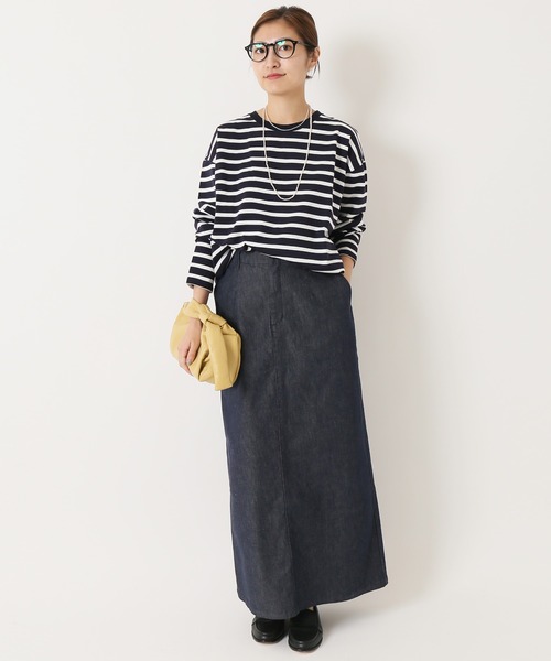 IENA(イエナ)の「ラウンドテール ロングプルオーバー◆(Tシャツ/カットソー・レディース・ネイビー/ホワイト系その他/ブルー系その他/ホワイト/チャコールグレー・FREE)」の17枚目の写真