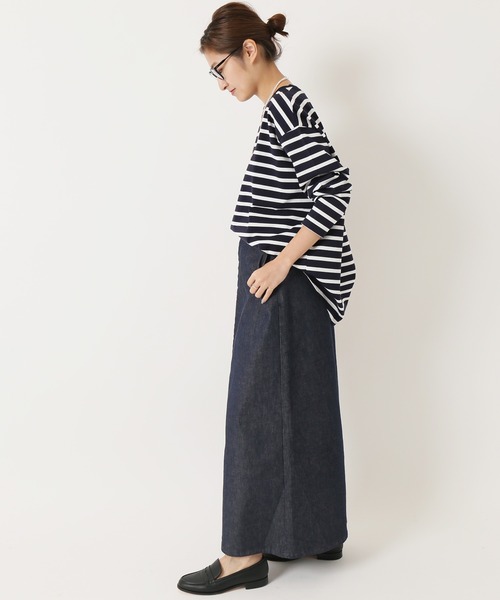 IENA(イエナ)の「ラウンドテール ロングプルオーバー◆(Tシャツ/カットソー・レディース・ネイビー/ホワイト系その他/ブルー系その他/ホワイト/チャコールグレー・FREE)」の20枚目の写真