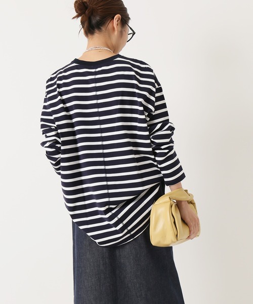 IENA(イエナ)の「ラウンドテール ロングプルオーバー◆(Tシャツ/カットソー・レディース・ネイビー/ホワイト系その他/ブルー系その他/ホワイト/チャコールグレー・FREE)」の21枚目の写真