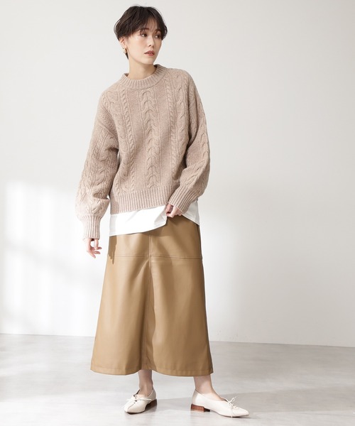 N.（N. Natural Beauty Basic）（エヌエヌナチュラルビューティーベーシック）の「◆ハミルトンナイロンニット（ニット/セーター・レディース・ネイビー/オフホワイト/ベージュ・MEDIUM）」の16枚目の写真