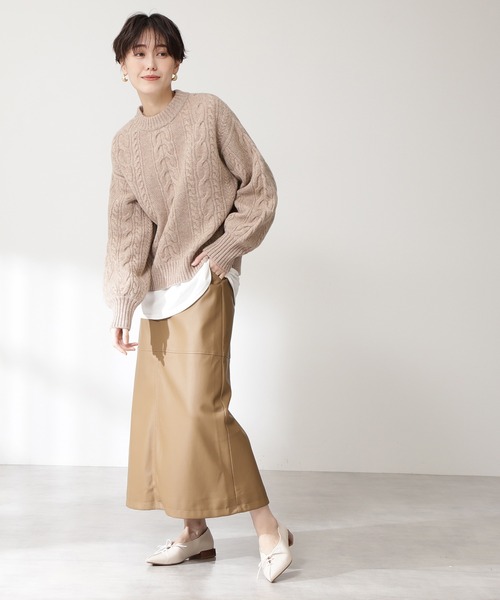 N.（N. Natural Beauty Basic）（エヌエヌナチュラルビューティーベーシック）の「◆ハミルトンナイロンニット（ニット/セーター・レディース・ネイビー/オフホワイト/ベージュ・MEDIUM）」の15枚目の写真