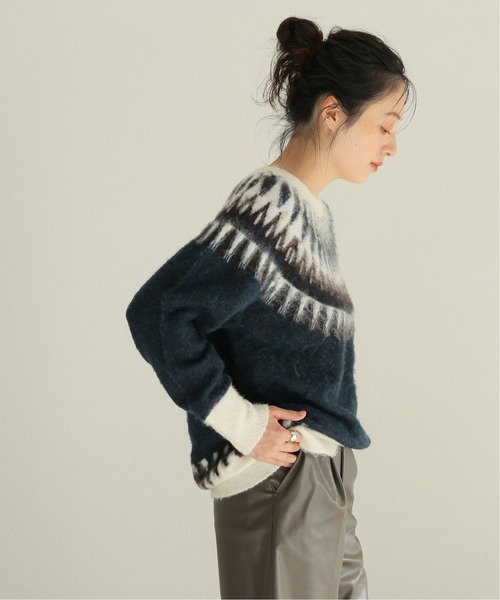 journal standard L'essage(ジャーナルスタンダードレサージュ)の「フェアアイルジャガードプルオーバー◆(ニット/セーター・レディース・ベージュ/グリーン・FREE)」の2枚目の写真