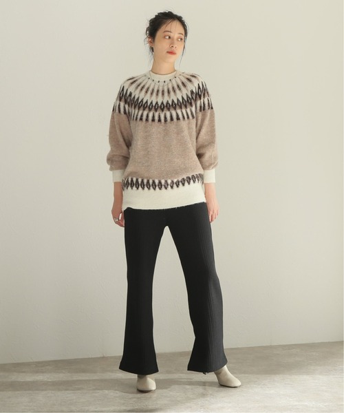 journal standard L'essage(ジャーナルスタンダードレサージュ)の「フェアアイルジャガードプルオーバー◆(ニット/セーター・レディース・ベージュ/グリーン・FREE)」の15枚目の写真
