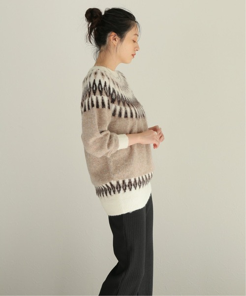 journal standard L'essage(ジャーナルスタンダードレサージュ)の「フェアアイルジャガードプルオーバー◆(ニット/セーター・レディース・ベージュ/グリーン・FREE)」の13枚目の写真