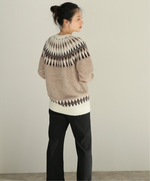 journal standard L'essage(ジャーナルスタンダードレサージュ)の「フェアアイルジャガードプルオーバー◆(ニット/セーター・レディース・ベージュ/グリーン・FREE)」の9枚目の写真