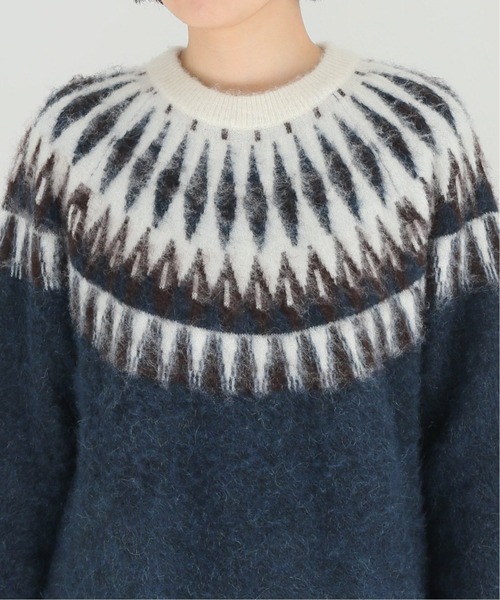 journal standard L'essage(ジャーナルスタンダードレサージュ)の「フェアアイルジャガードプルオーバー◆(ニット/セーター・レディース・ベージュ/グリーン・FREE)」の14枚目の写真