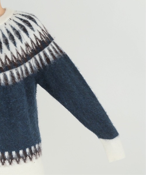 journal standard L'essage(ジャーナルスタンダードレサージュ)の「フェアアイルジャガードプルオーバー◆(ニット/セーター・レディース・ベージュ/グリーン・FREE)」の4枚目の写真