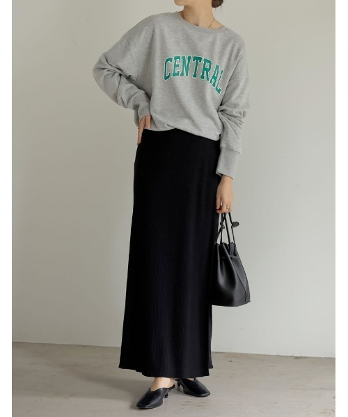 Re:EDIT（リエディ）の「リブニットラップスカート（スカート・レディース・ブラック/ベージュ/ブラウン/アイボリー/マスタード・MEDIUM/LARGE/SHORT）」の18枚目の写真