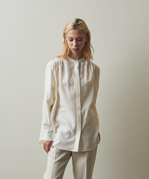 Steven Alan（スティーブンアラン）の「＜Steven Alan＞GATHER BLOUSE/ブラウス（シャツ/ブラウス・レディース・オフホワイト/ダークグレー・S/M）」の7枚目の写真