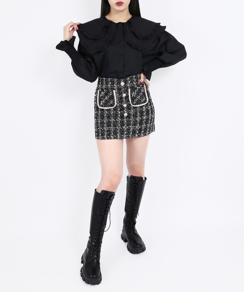 WC（ダブル シー）の「ダブルフリルブラウス（シャツ/ブラウス・レディース・ホワイト/ブラック・FREE）」の13枚目の写真